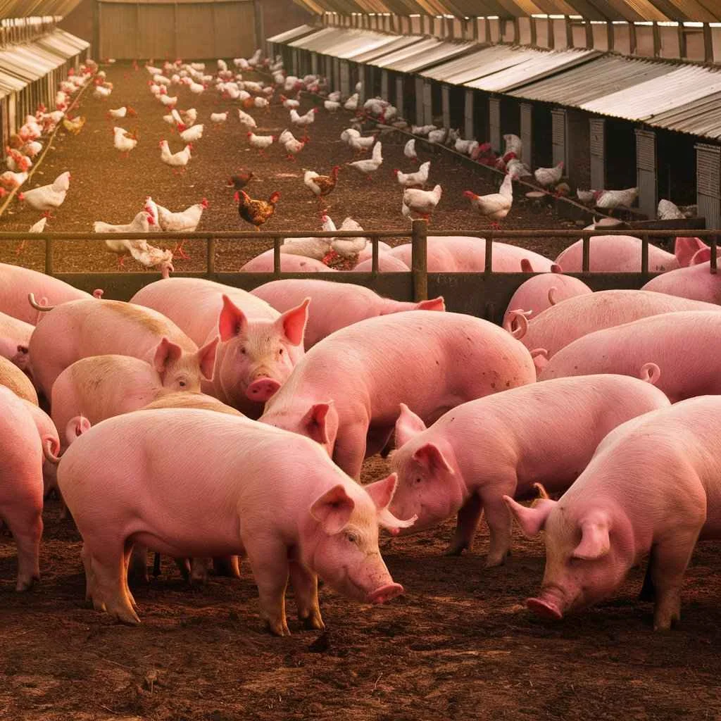the project of rearing pigs, cows and poultry